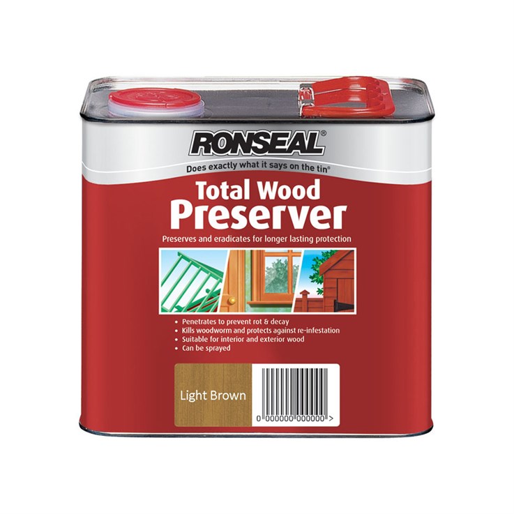 Ronseal Total Wood Preserver Light Brown 2.5Ltr